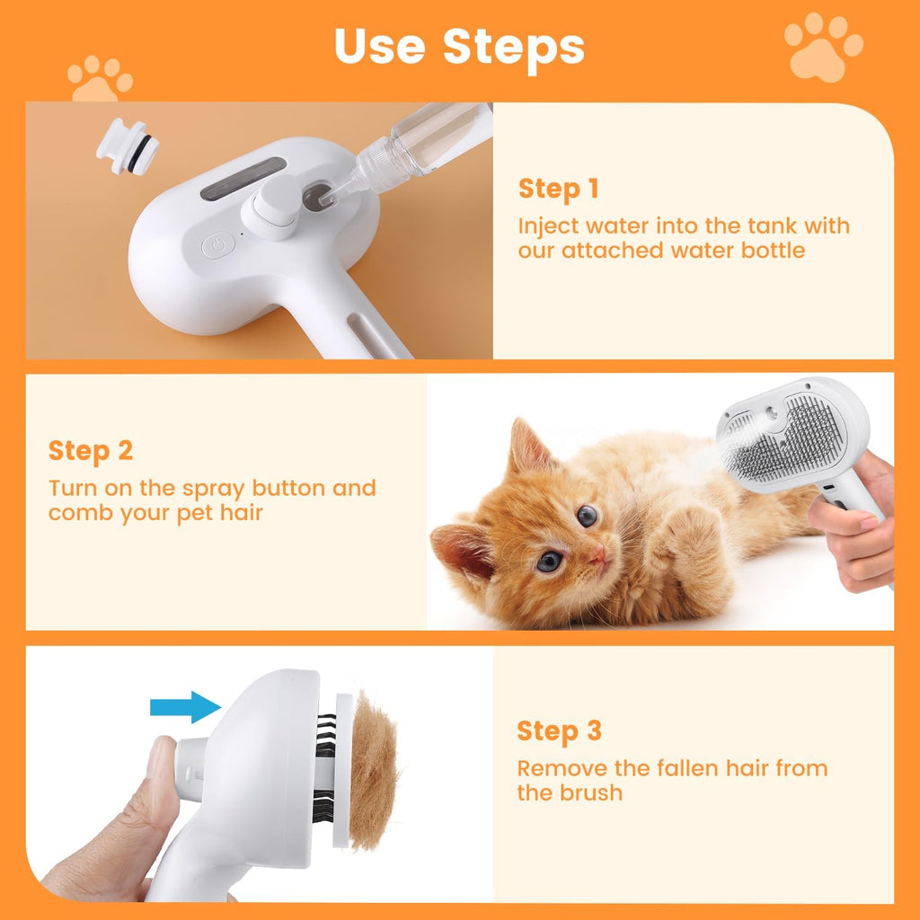3 In 1 Pet Steam Brush (Dogs and Cats)