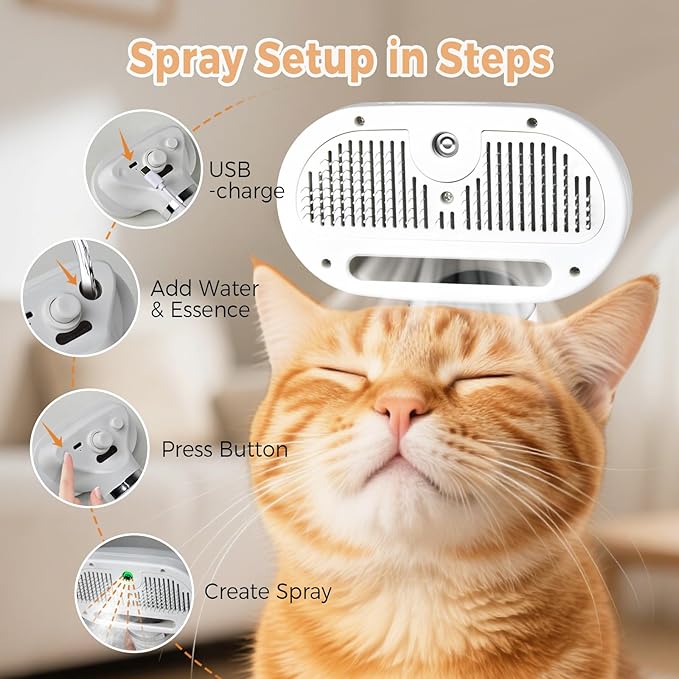 3 In 1 Pet Steam Brush (Dogs and Cats)